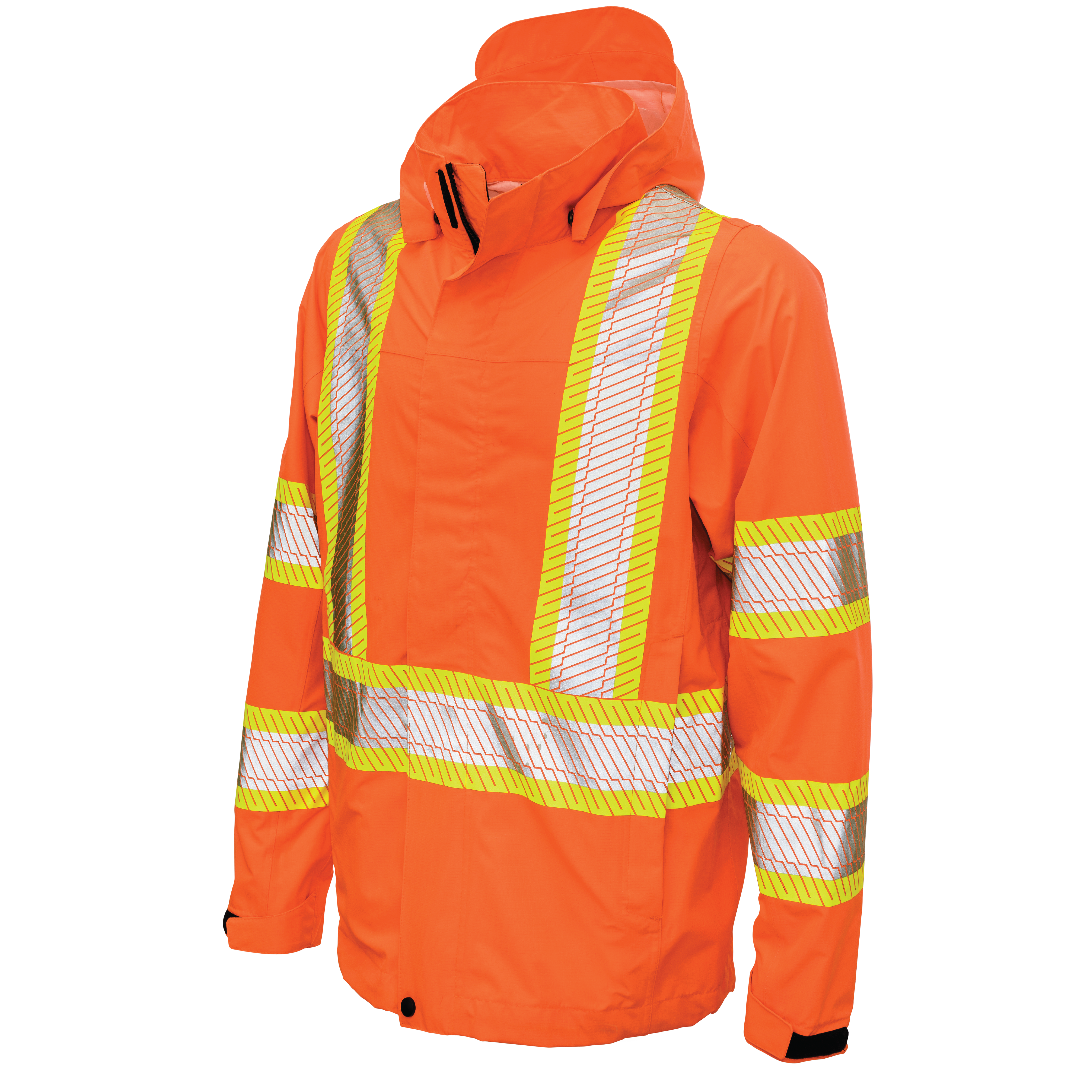 SJ05 Packable Ripstop Safety Rain Jacket - Main Image