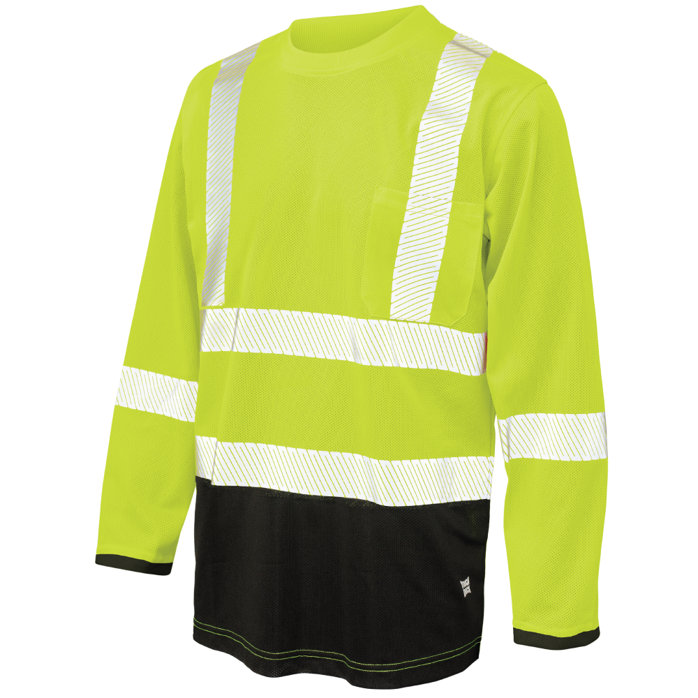 ST08 - Micro Mesh Long-Sleeve Safety T-Shirt with Pocket