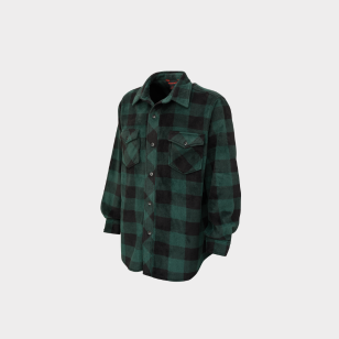 Green Check Buffalo Check Fleece Shirt i964