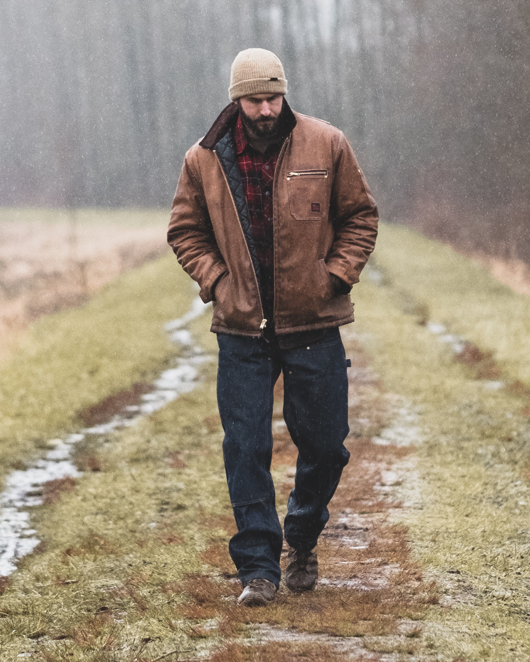 Tough Duck fall-ready canvas work jacket with quilted insulation and reinforced utility pockets