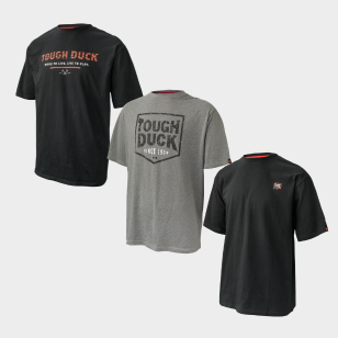 Tough Duck Logo T-Shirt WT08 in Black BK01, Black BK02 and Heather Grey 