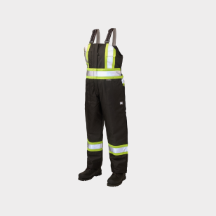 Black High Visibility Women's Poly Oxford Insulated Safety Bib Overall SB08