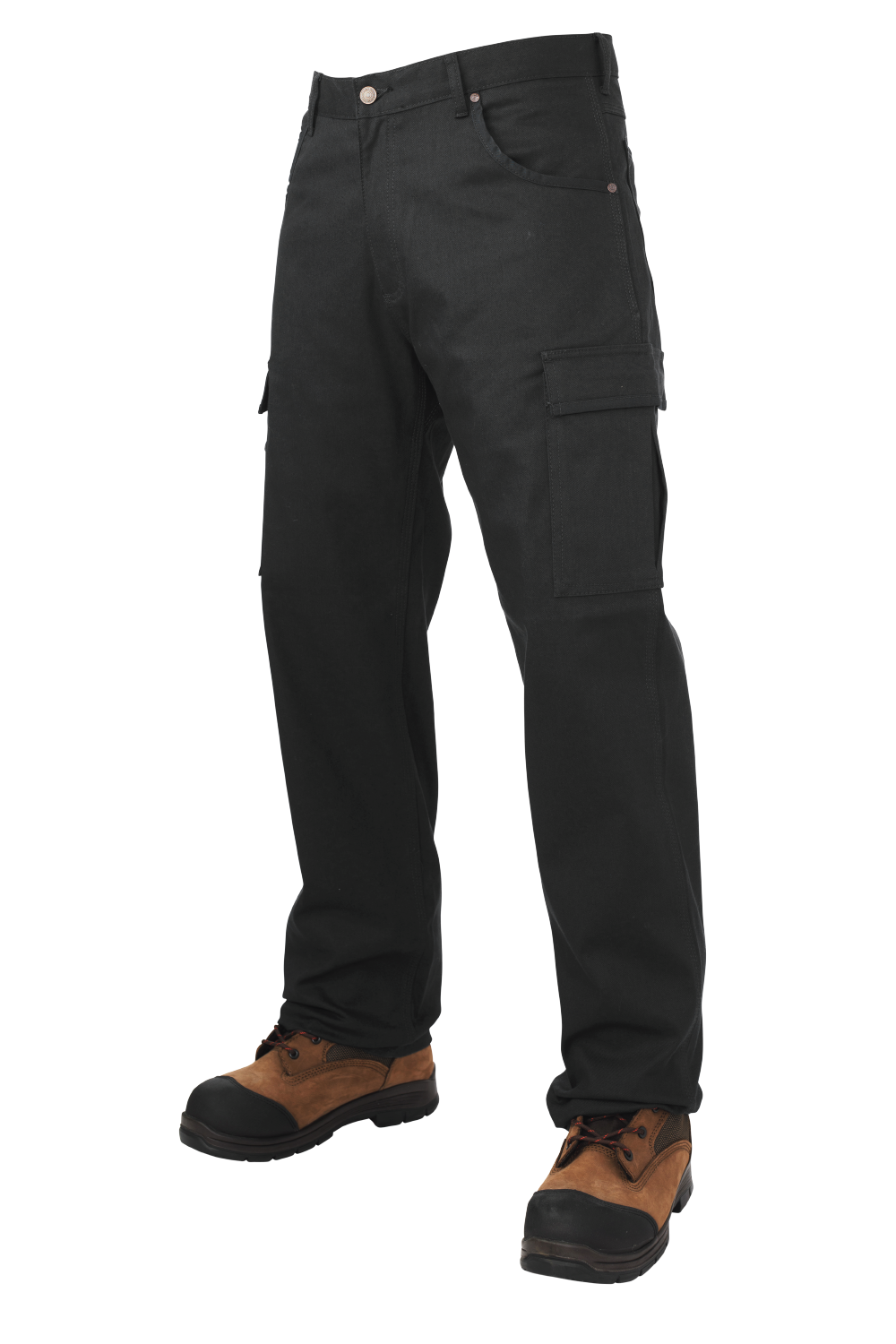 Black Relaxed-Fit Flex Twill Cargo Pant 6010 Front image
