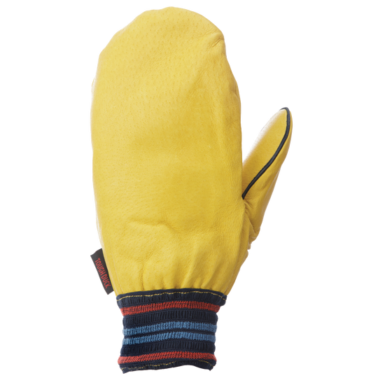 Tan Pile-Lined Leather Mitt 