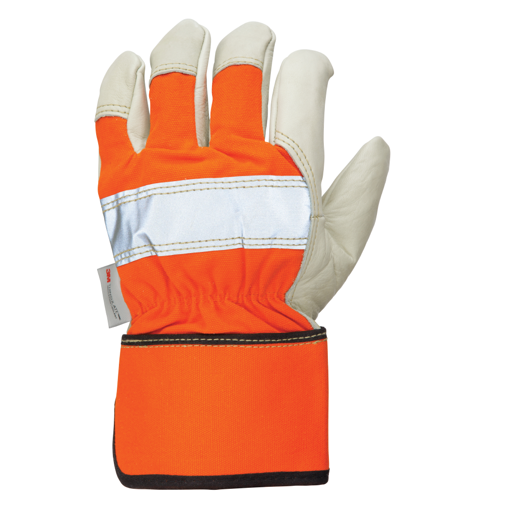 Orange 3M™ Thinsulate™-Lined Full Grain Hi-Vis Fitters Glove G794 Front image