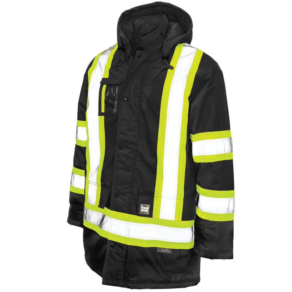 Black poly oxford safety parka