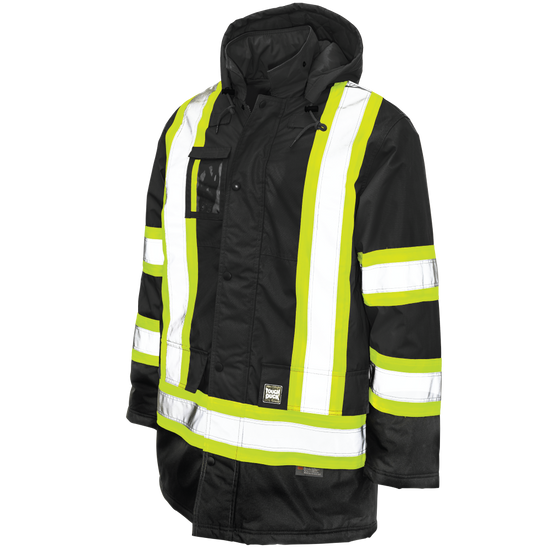 Black poly oxford safety parka