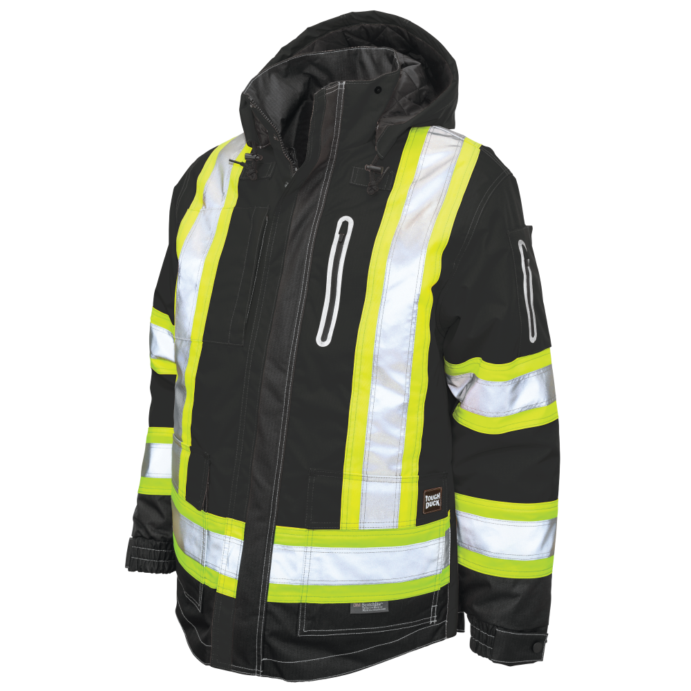 Black ripstop 4-in-1 safety jacket