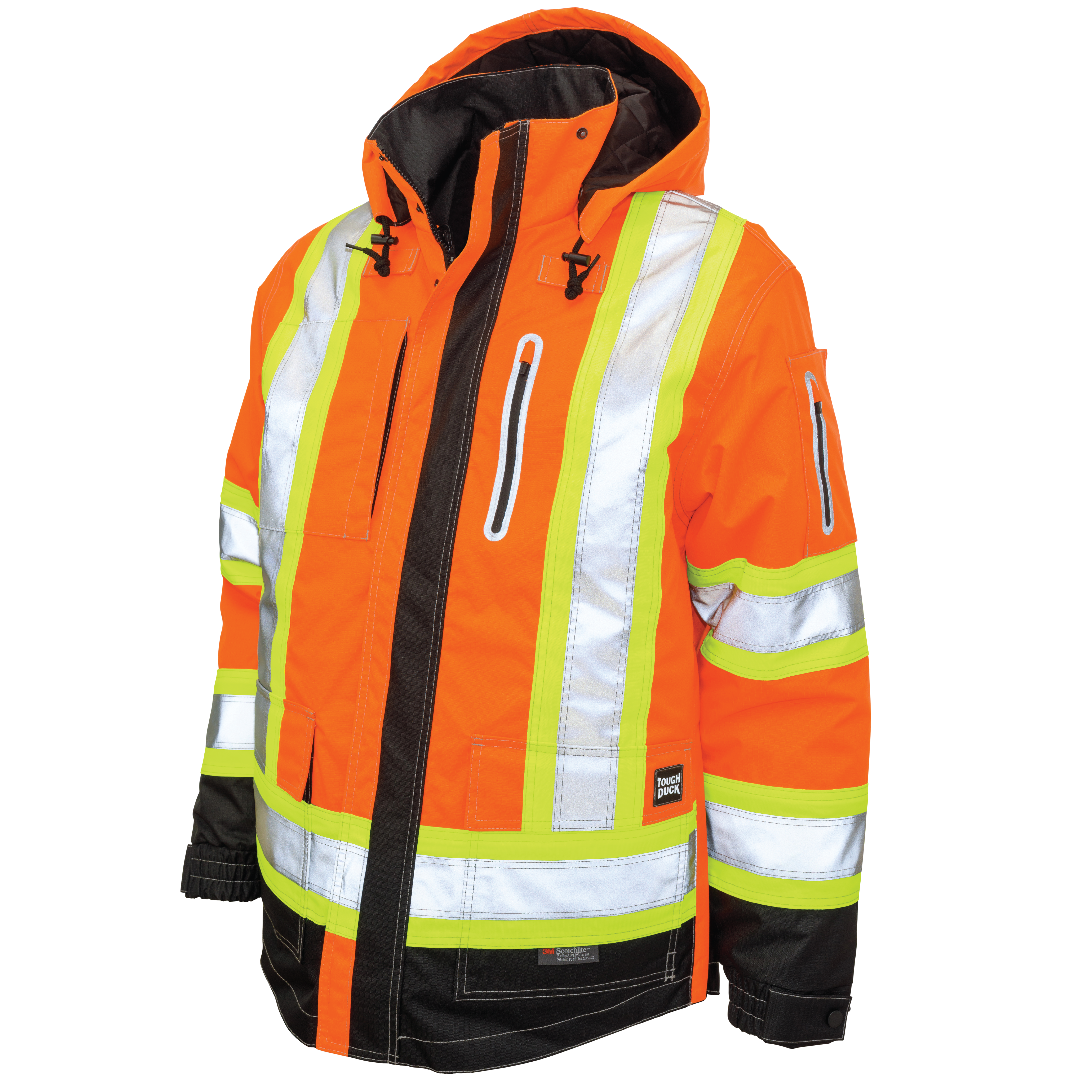 Fluorescent Orange Ripstop 4-In-1 Safety Jacket S187 Front image
