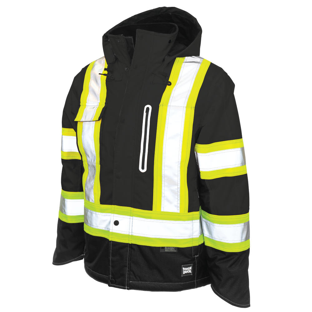 Hi-Vis Ripstop Fleece-Lined Waterproof Work Safety Jacket - S245