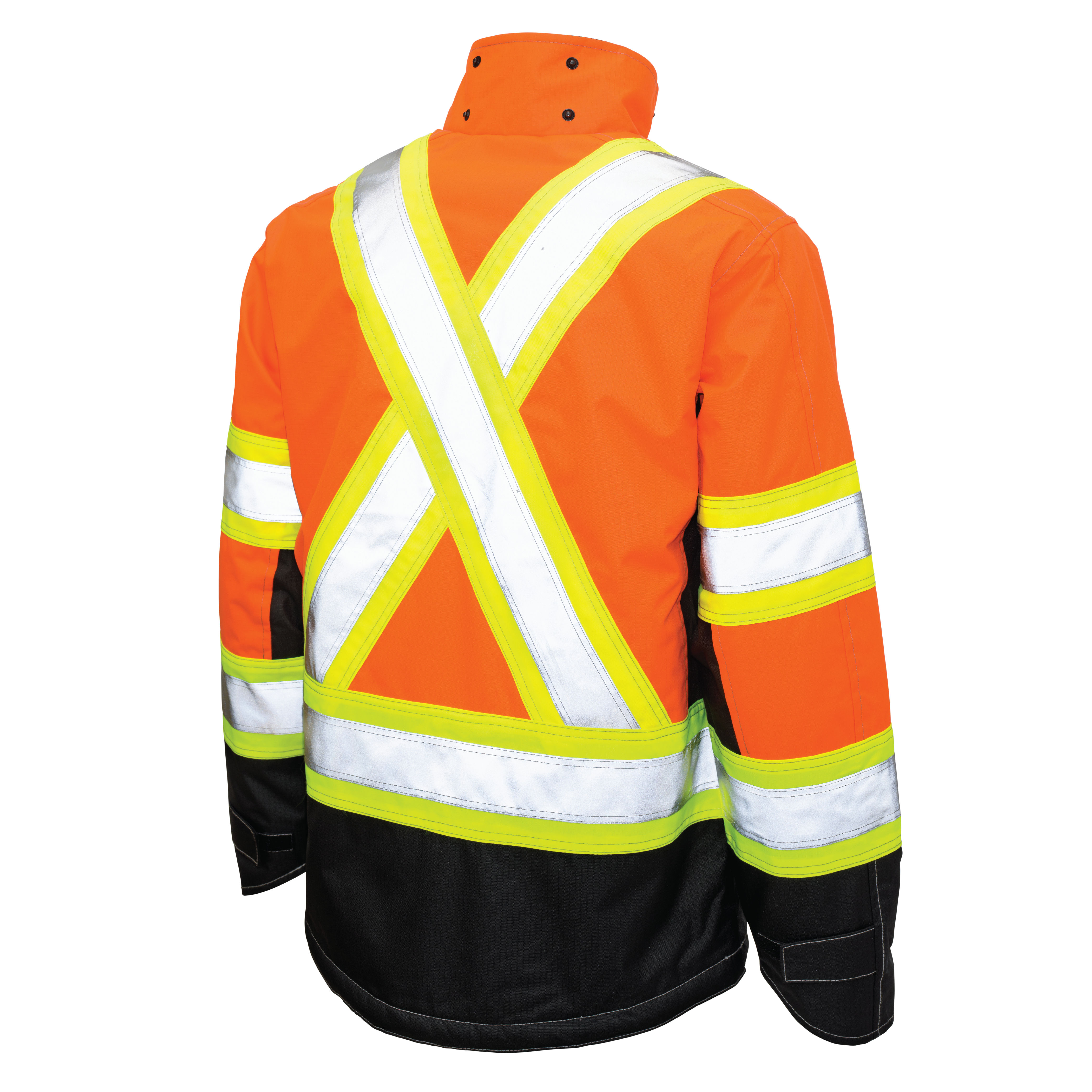 Fluorescent Orange Ripstop Fleece-Lined Safety Jacket S245 Back without hood image
