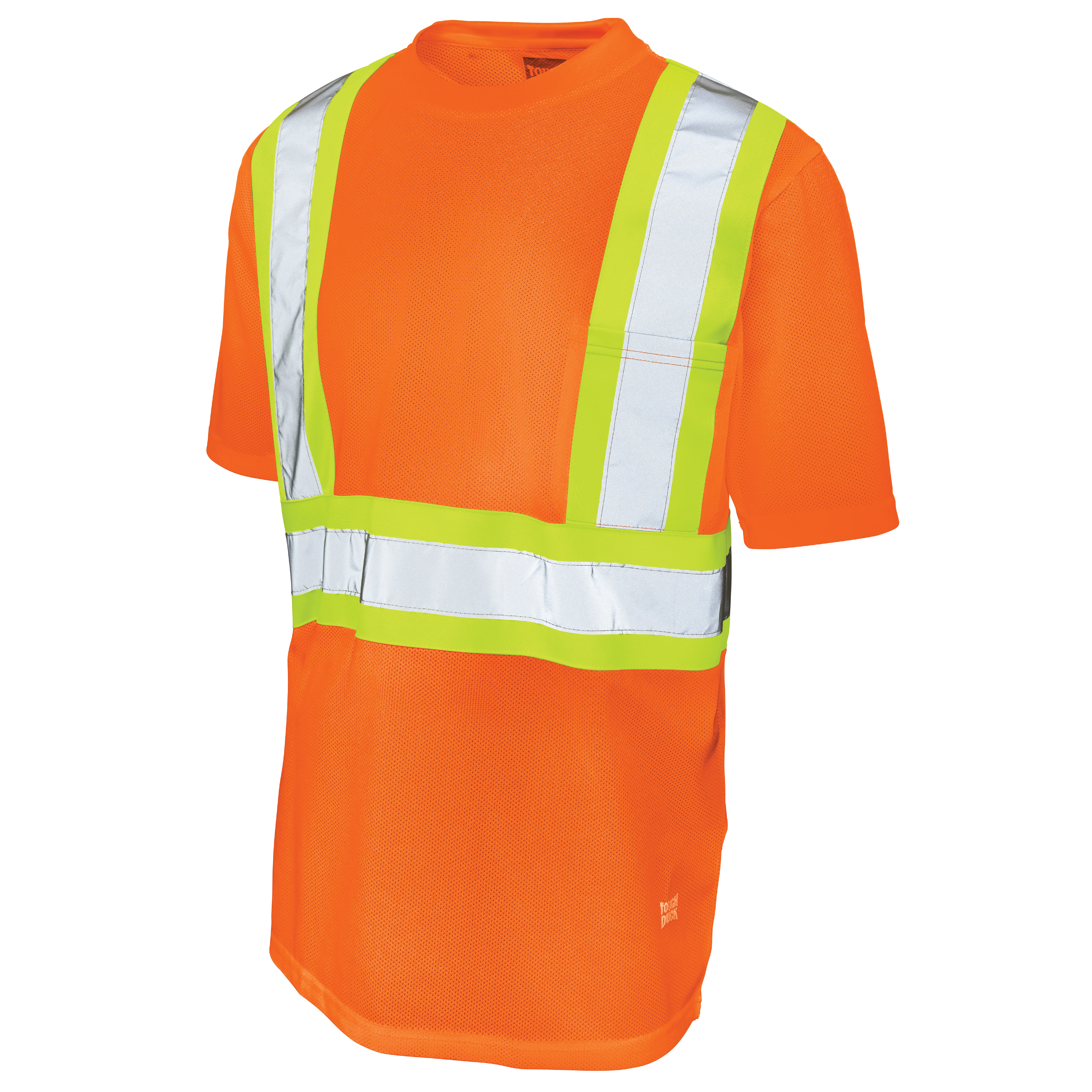 Fluorescent Orange Micro Mesh Short-Sleeve Safety T-Shirt with Pocket S392 Front image