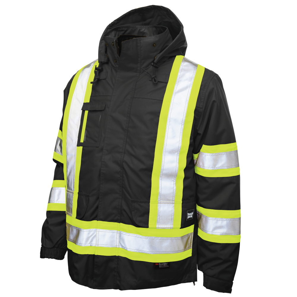 Black poly oxford 5-in-1 safety jacket