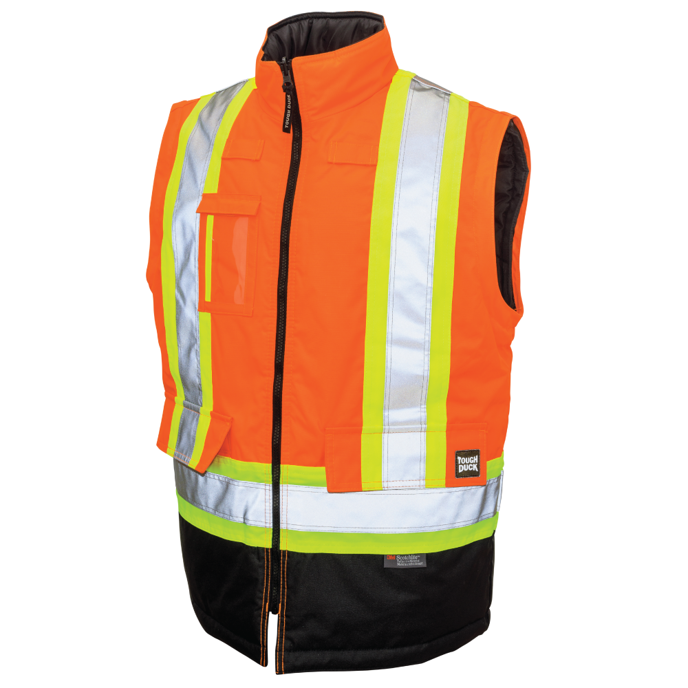 Inner jacket sleeves removed of poly oxford 5-in-1 safety jacket