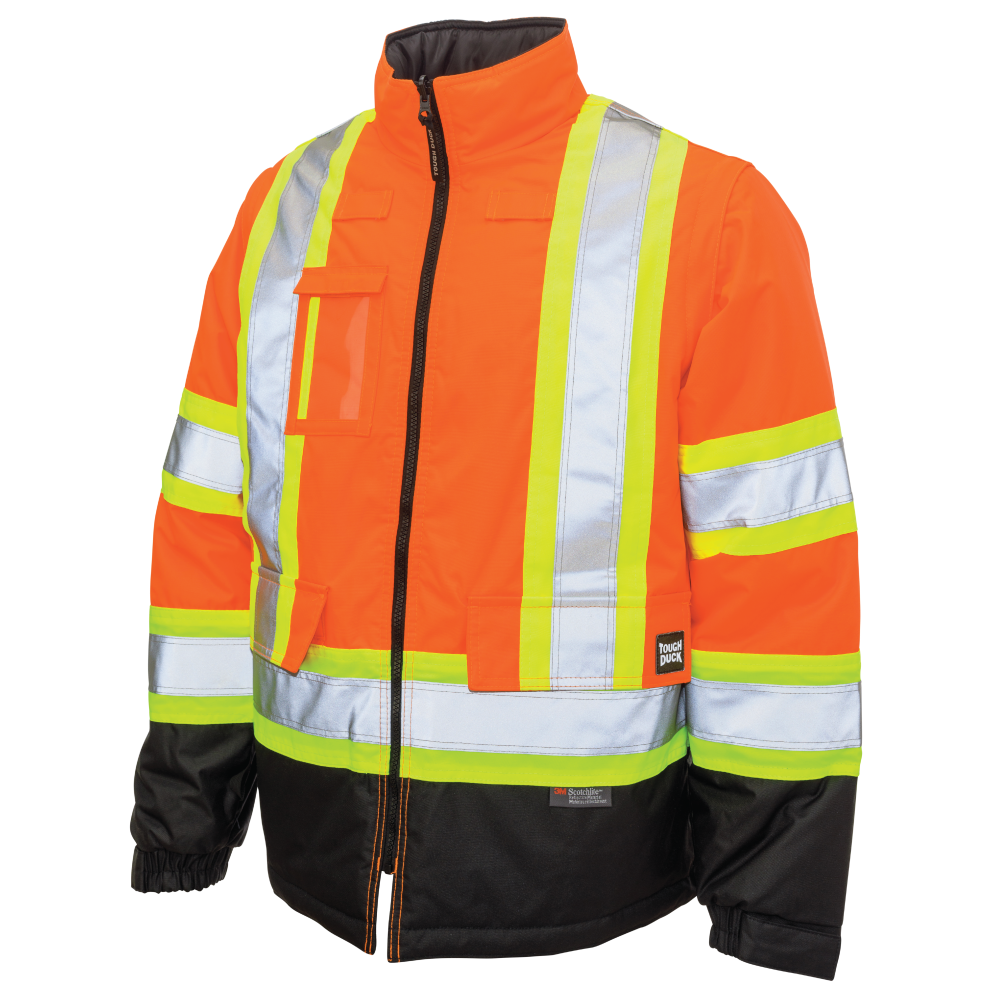 Inner jacket of Fluorescent Orange poly oxford 5-in-1 safety jacket