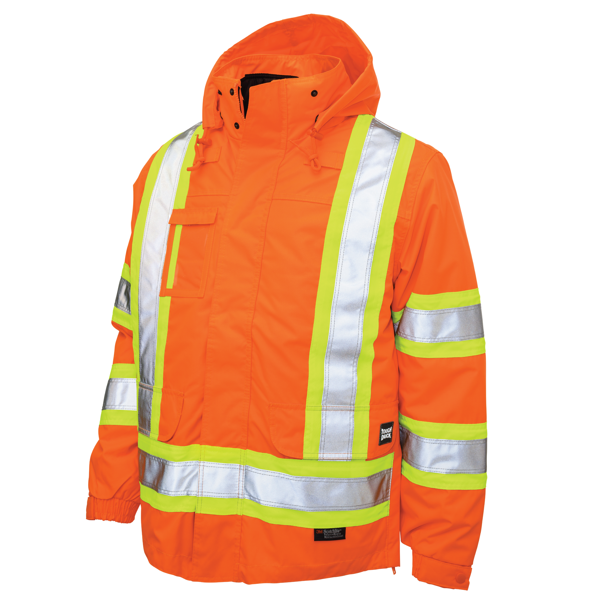 Tough Duck Poly Oxford 5-In-1 Safety Jacket - Solid Orange