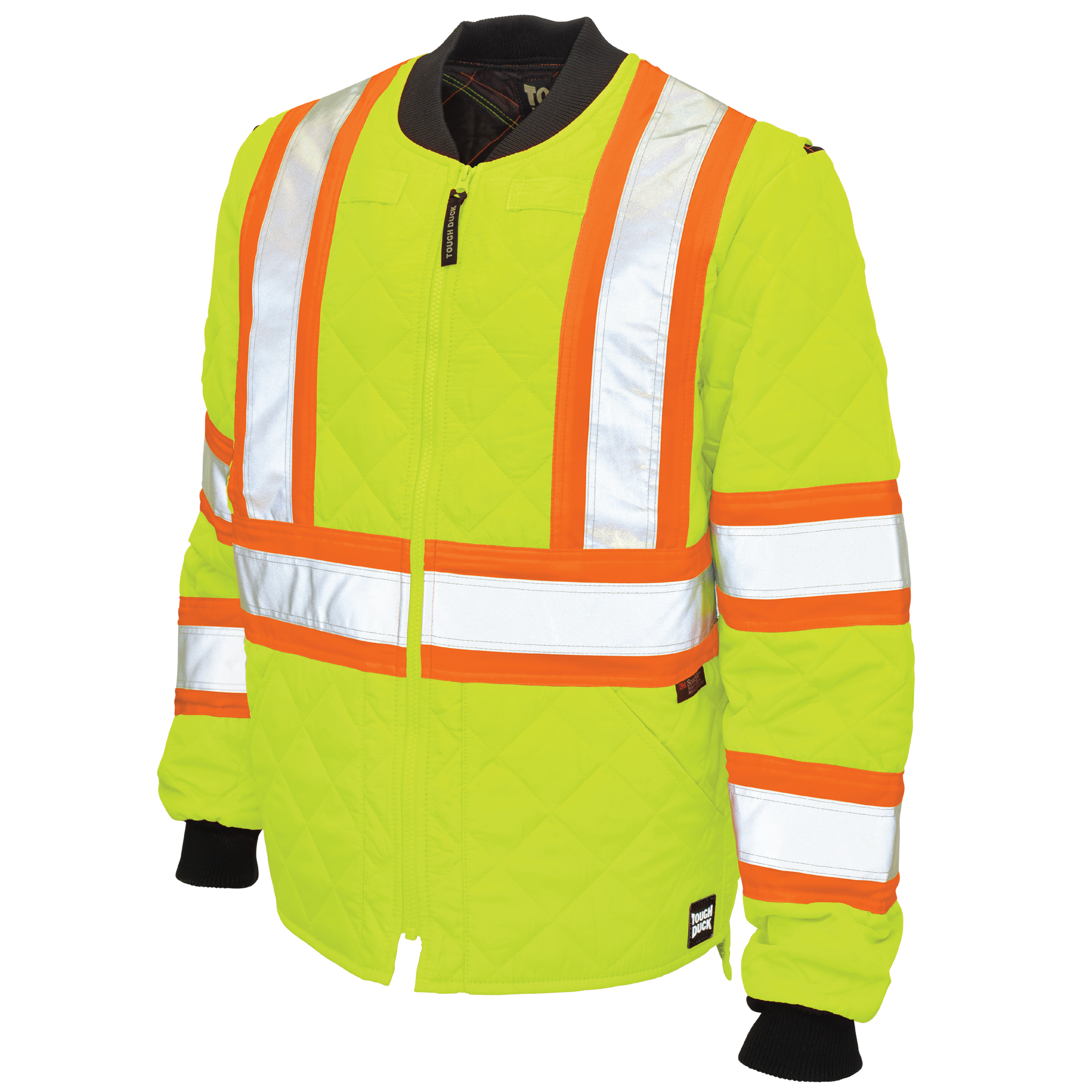 Tough Duck Quilted Safety Freezer Jacket - Hi-Viz Yellow