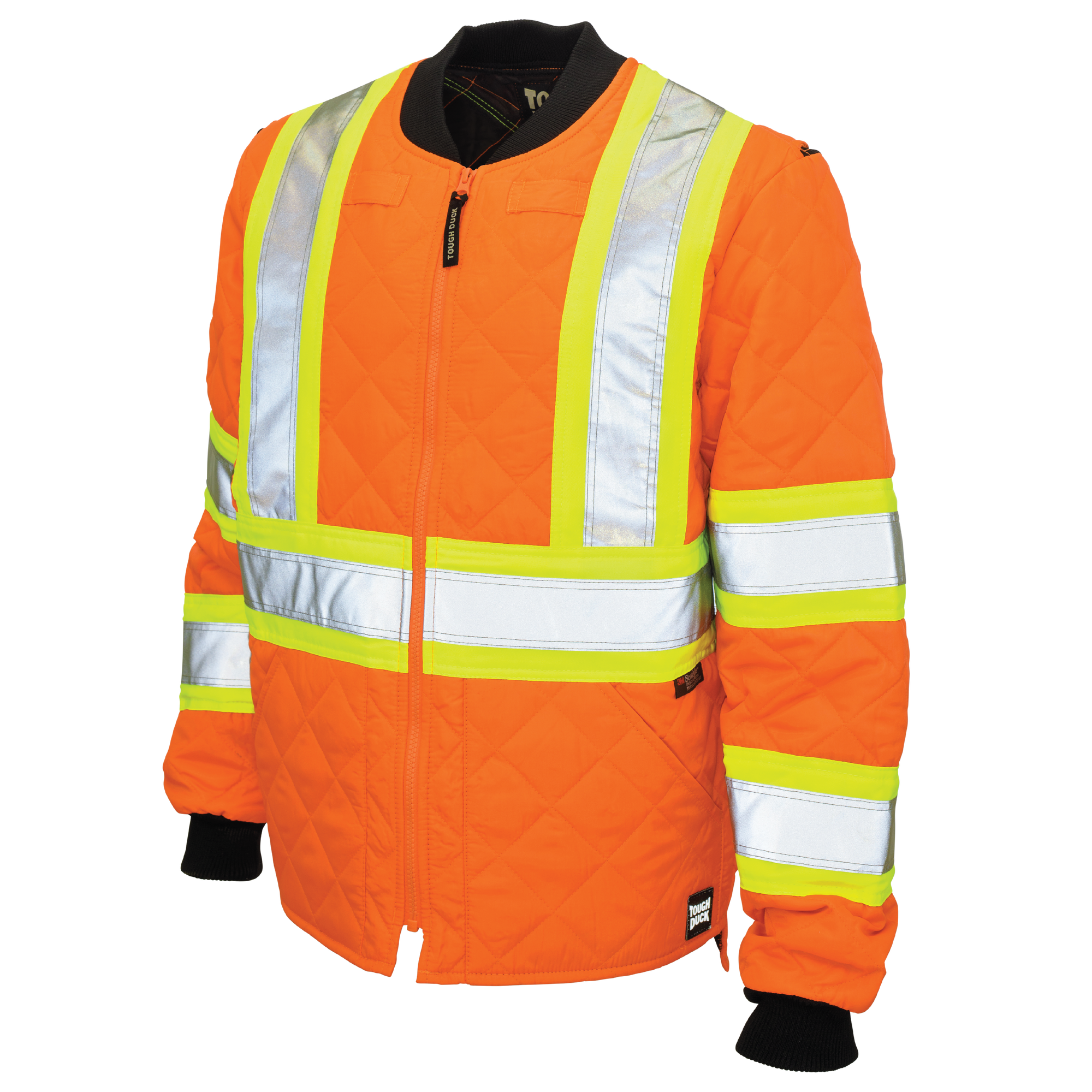 Tough Duck Quilted Safety Freezer Jacket - Hi-Viz Orange