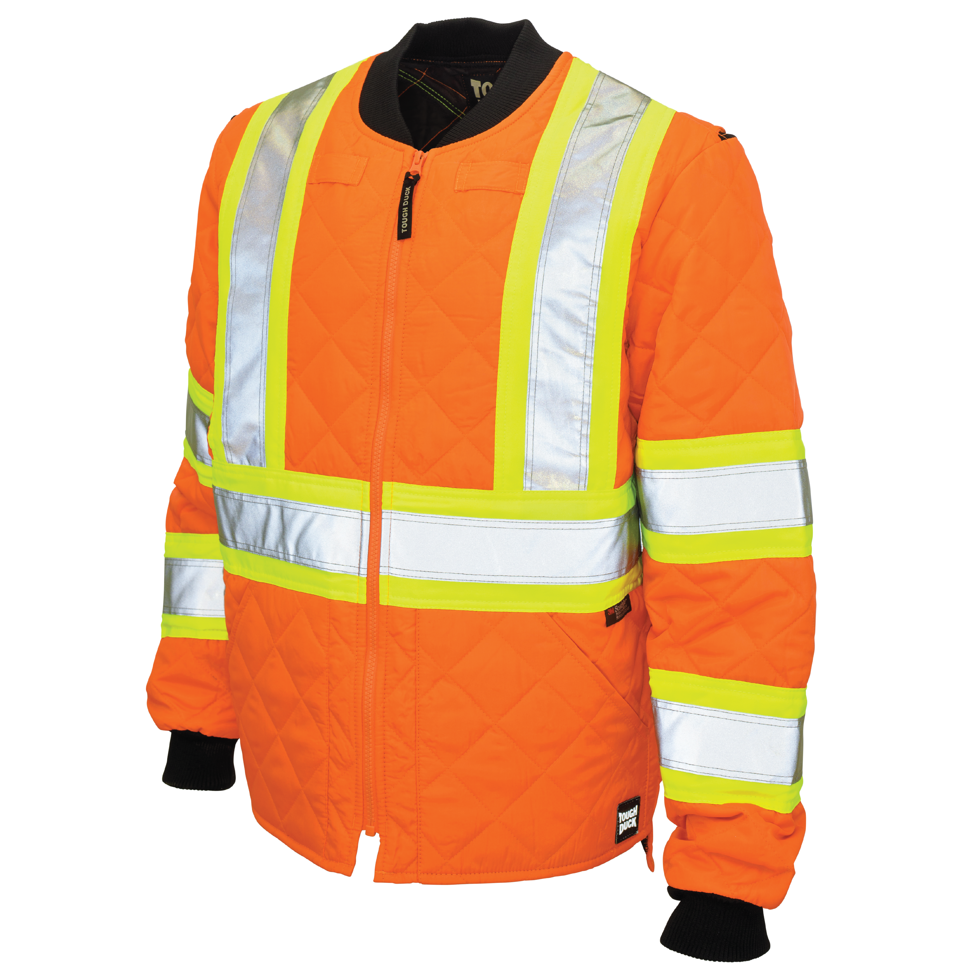 Fluorescent Orange Quilted Safety Freezer Jacket S432 Front image