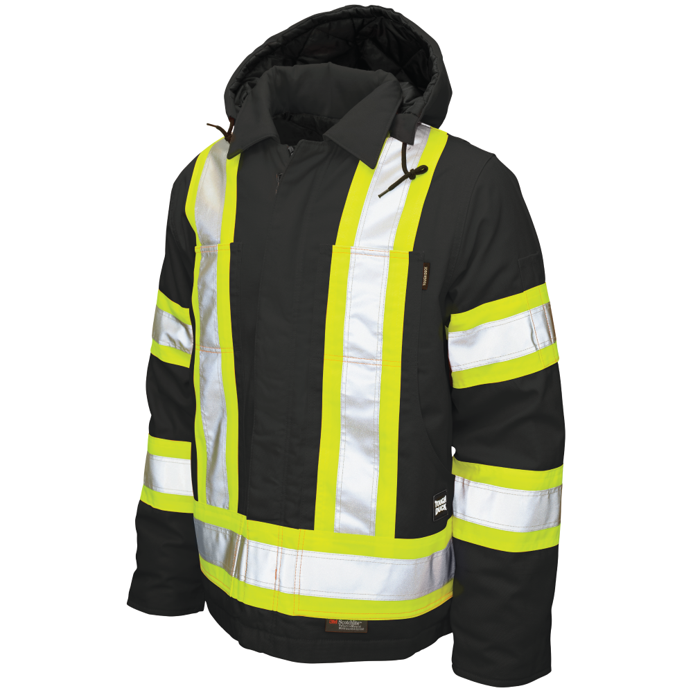 Hi-Vis Cotton Duck Quilted Winter Work Safety Jacket - S457