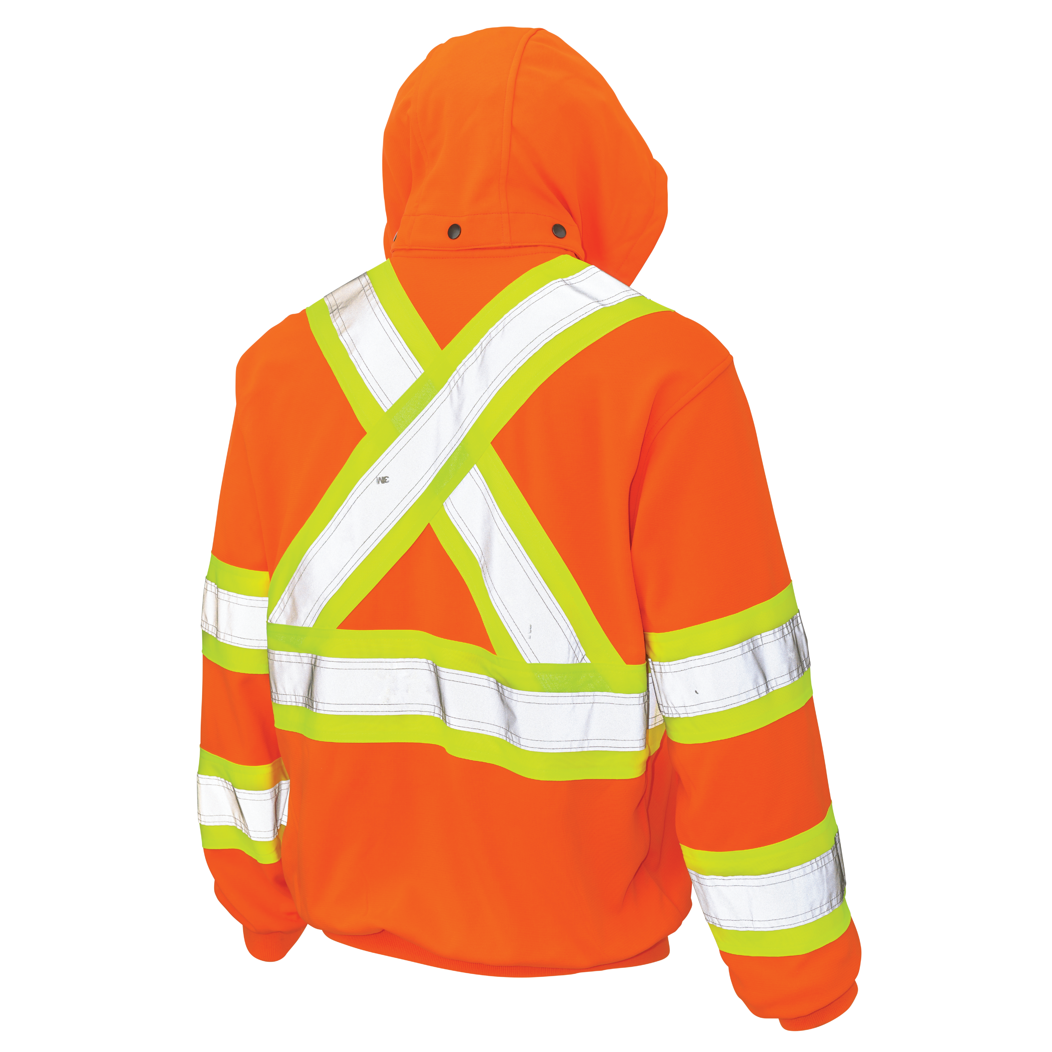 Fluorescent Orange  Fleece Unlined Safety Hoodie S494 Back image