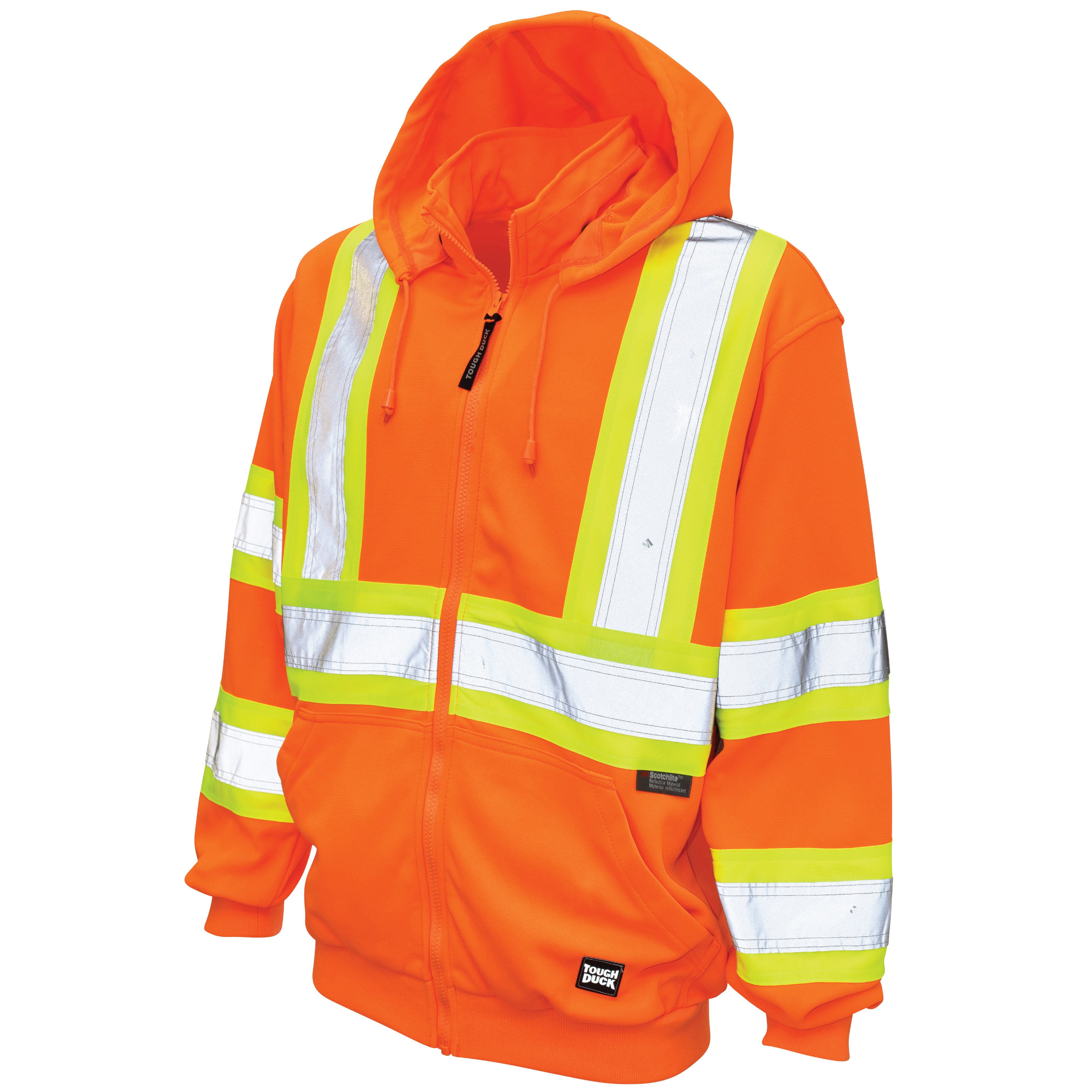 Fluorescent Orange  Fleece Unlined Safety Hoodie S494 Front image