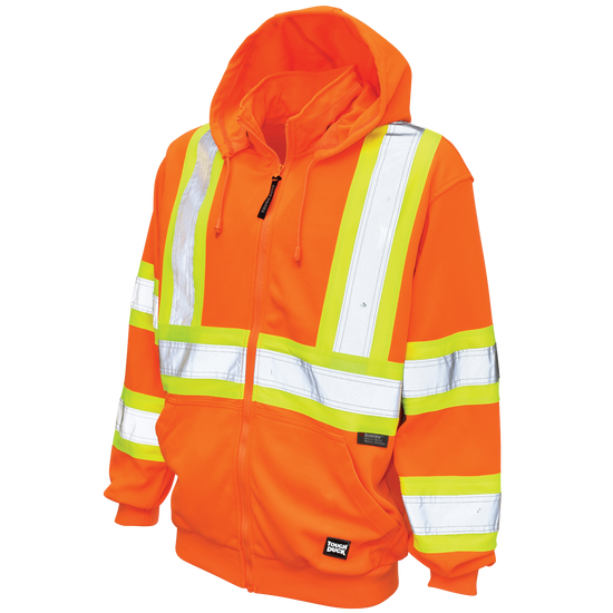 Fluorescent Orange  Fleece Unlined Safety Hoodie S494 Front image