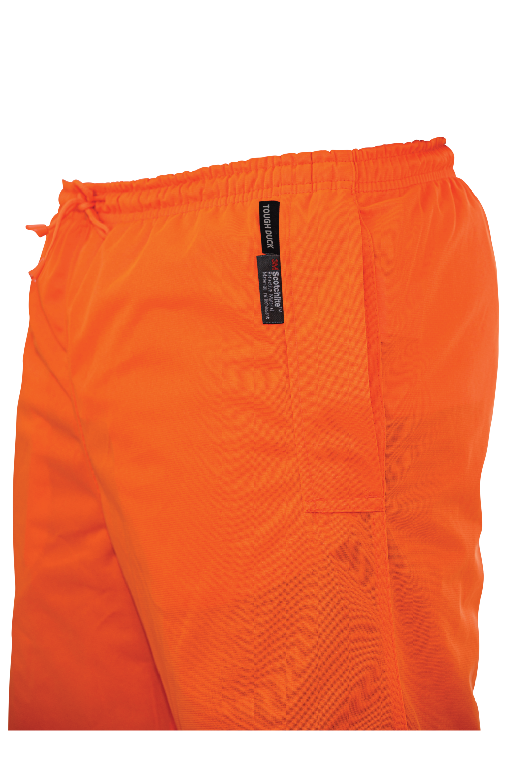 Fluorescent Orange Pull-On Tricot Safety Pant S603 welt pocket image
