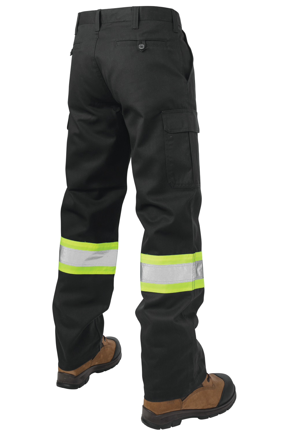 Black Relaxed-Fit Twill Safety Cargo Utility Pant S607 Back image