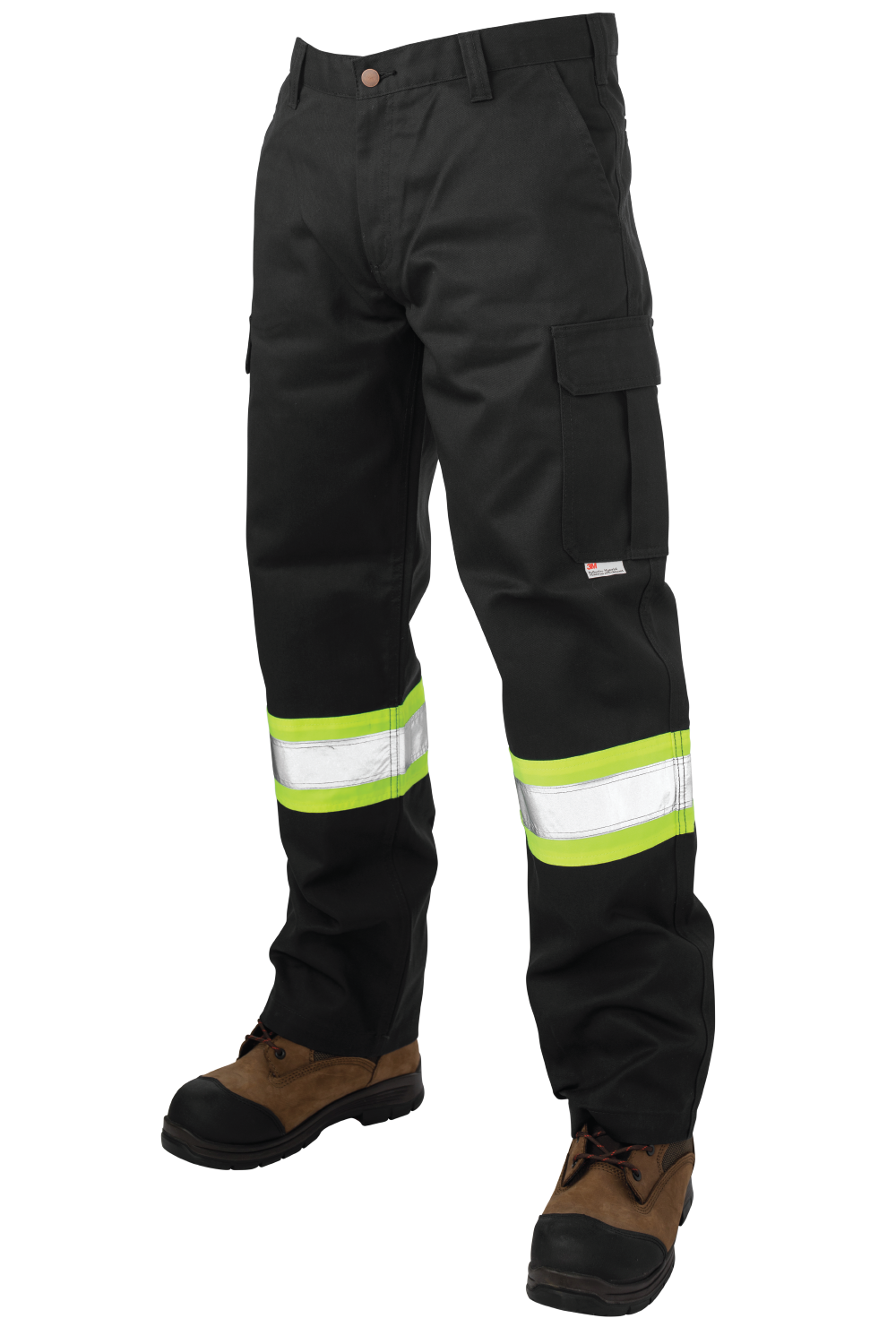 Black Relaxed-Fit Twill Safety Cargo Utility Pant S607 Front image