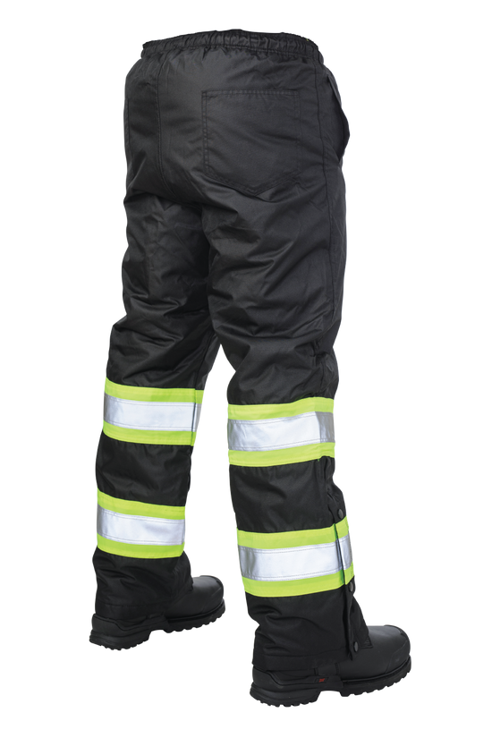 Back of Black Pull-On Poly Oxford Insulated Safety Pant