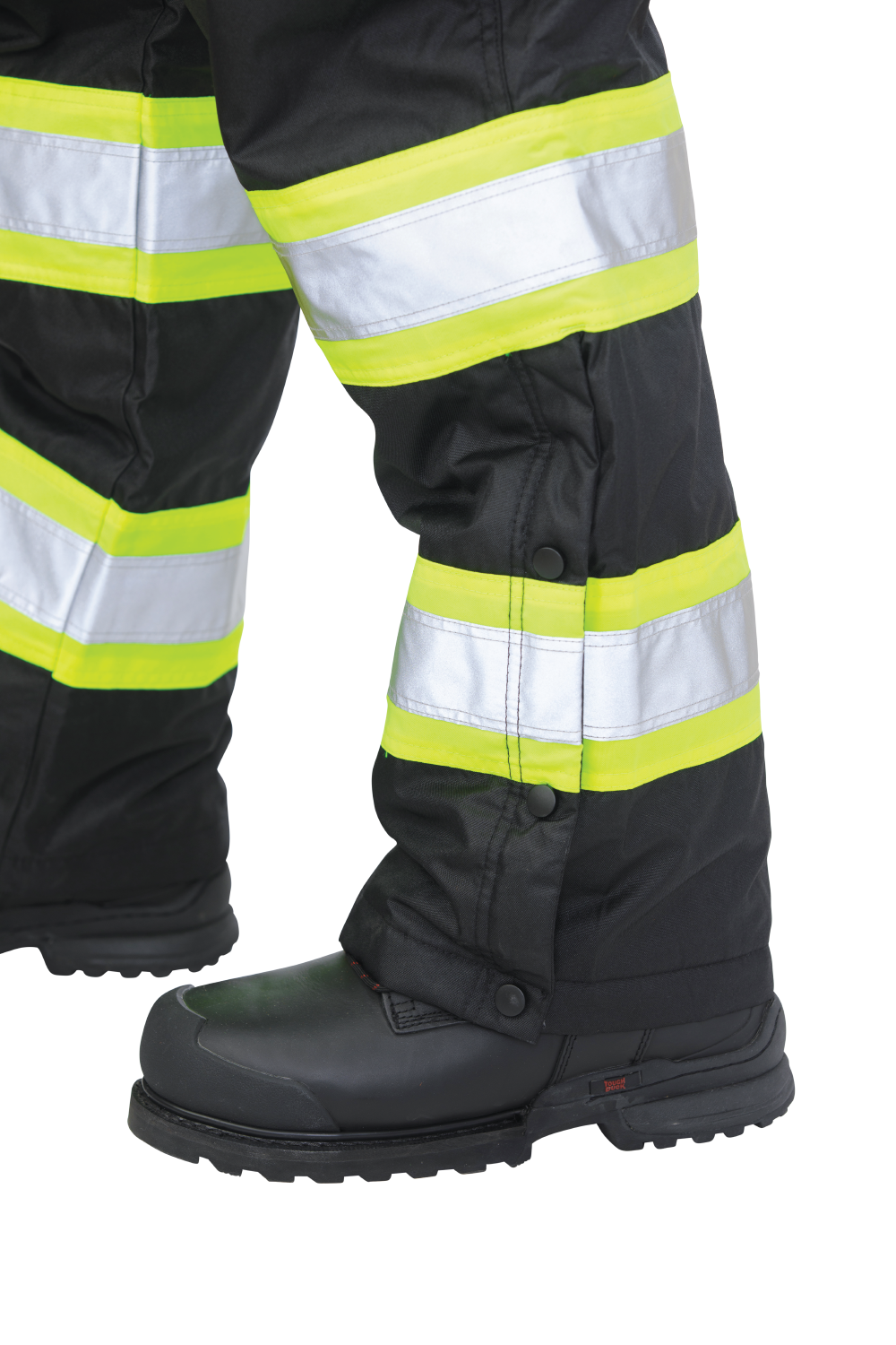 Black Pull-On Poly Oxford Insulated Safety Pant S614 Ankle-to-mid-calf snap closures image