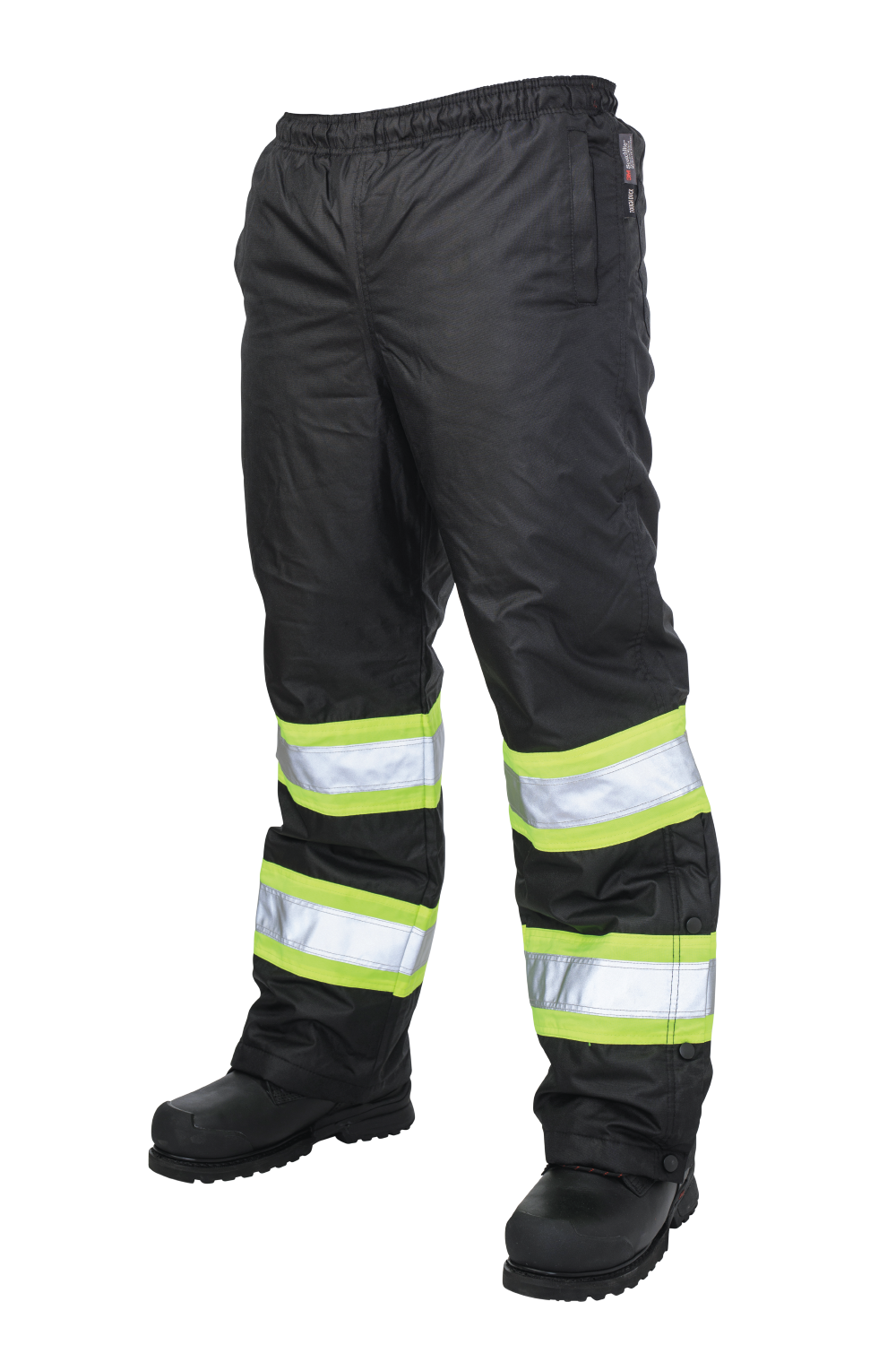 Black Pull-On Poly Oxford Insulated Safety Pant S614 Front image