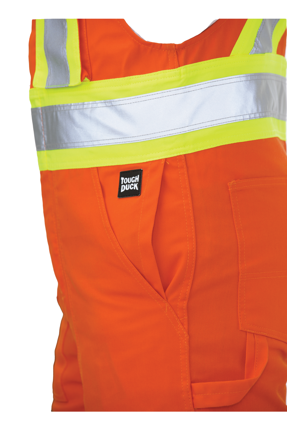 Orange Twill Unlined Safety Bib Overall S769 Patch Pocket image