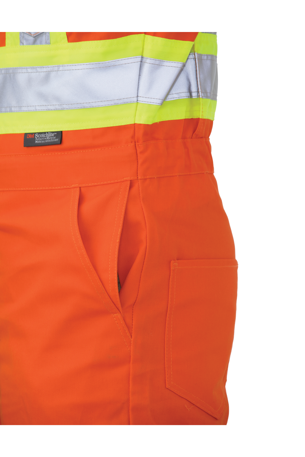 Orange Twill Unlined Safety Coverall S792 Slash Pocket image