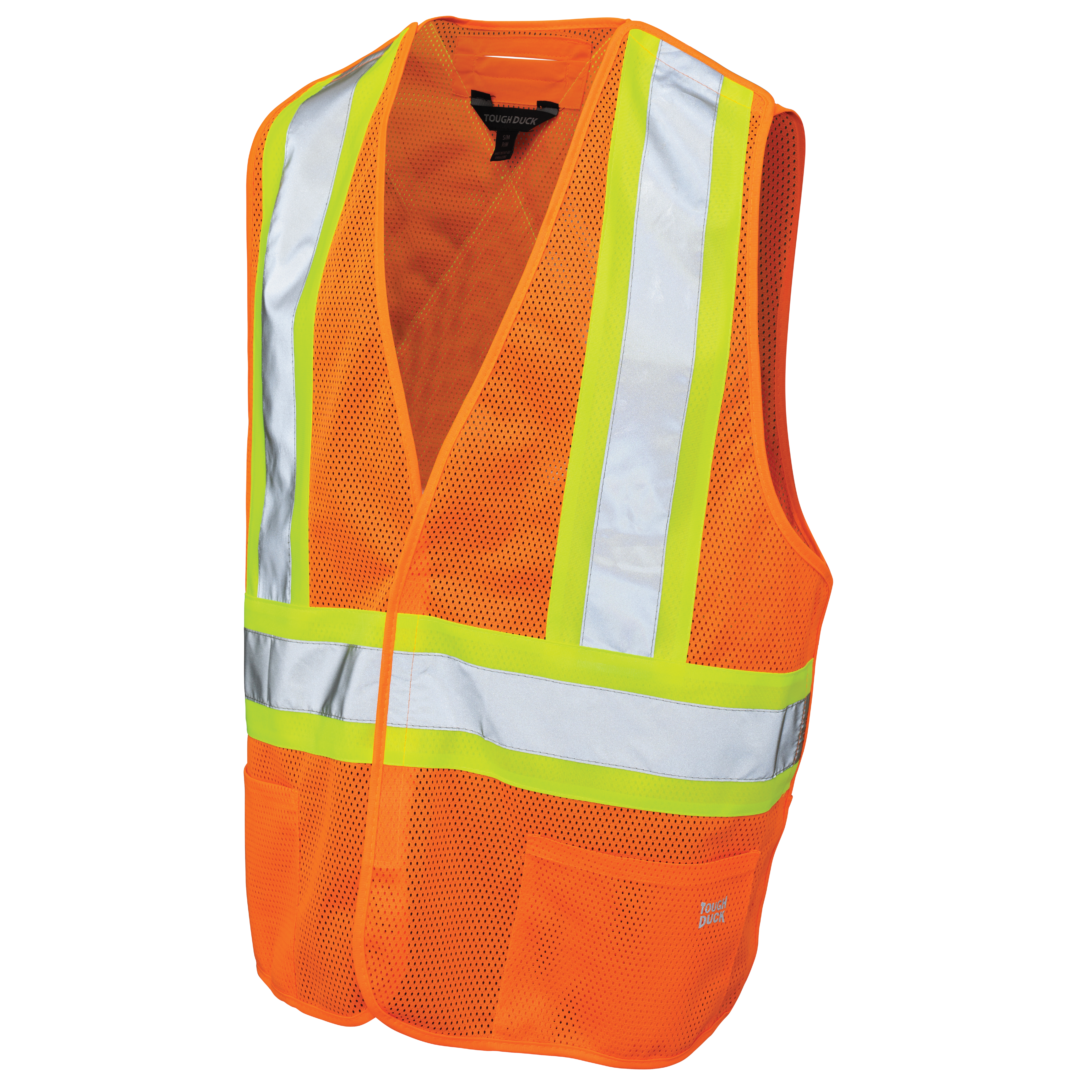 Fluorescent Orange Mesh 5-Point Tear-Away Safety Vest S9i0 Front image