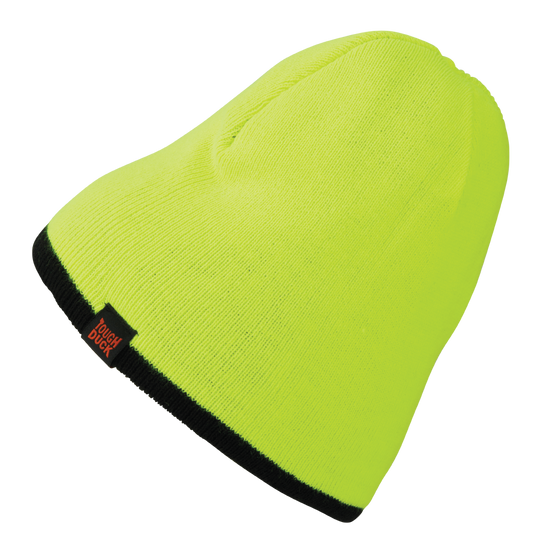 Fluorescent Green flex knit Reversible Safety Beanie