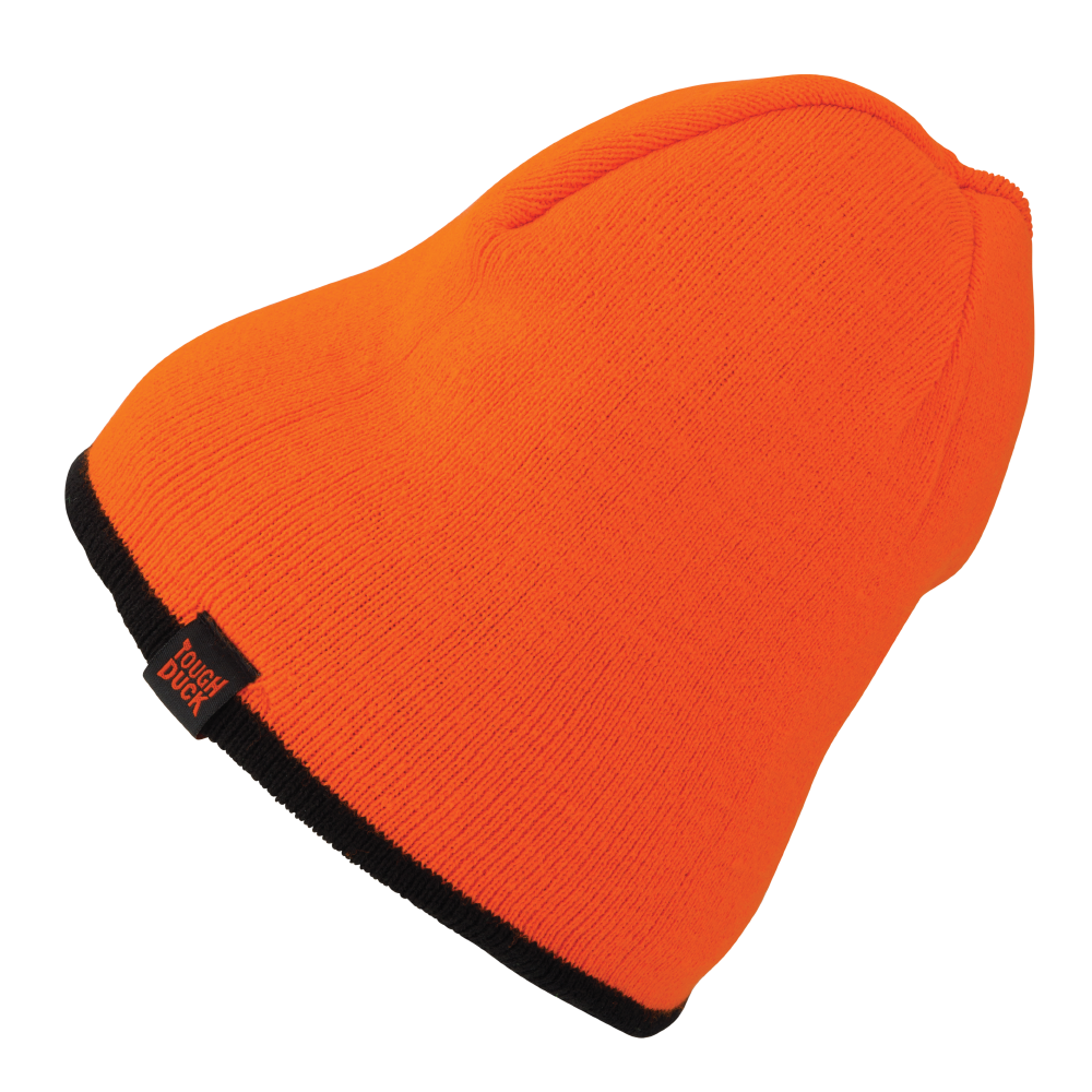 Fluorescent Orange Reversible Safety Beanie SA283 Front image