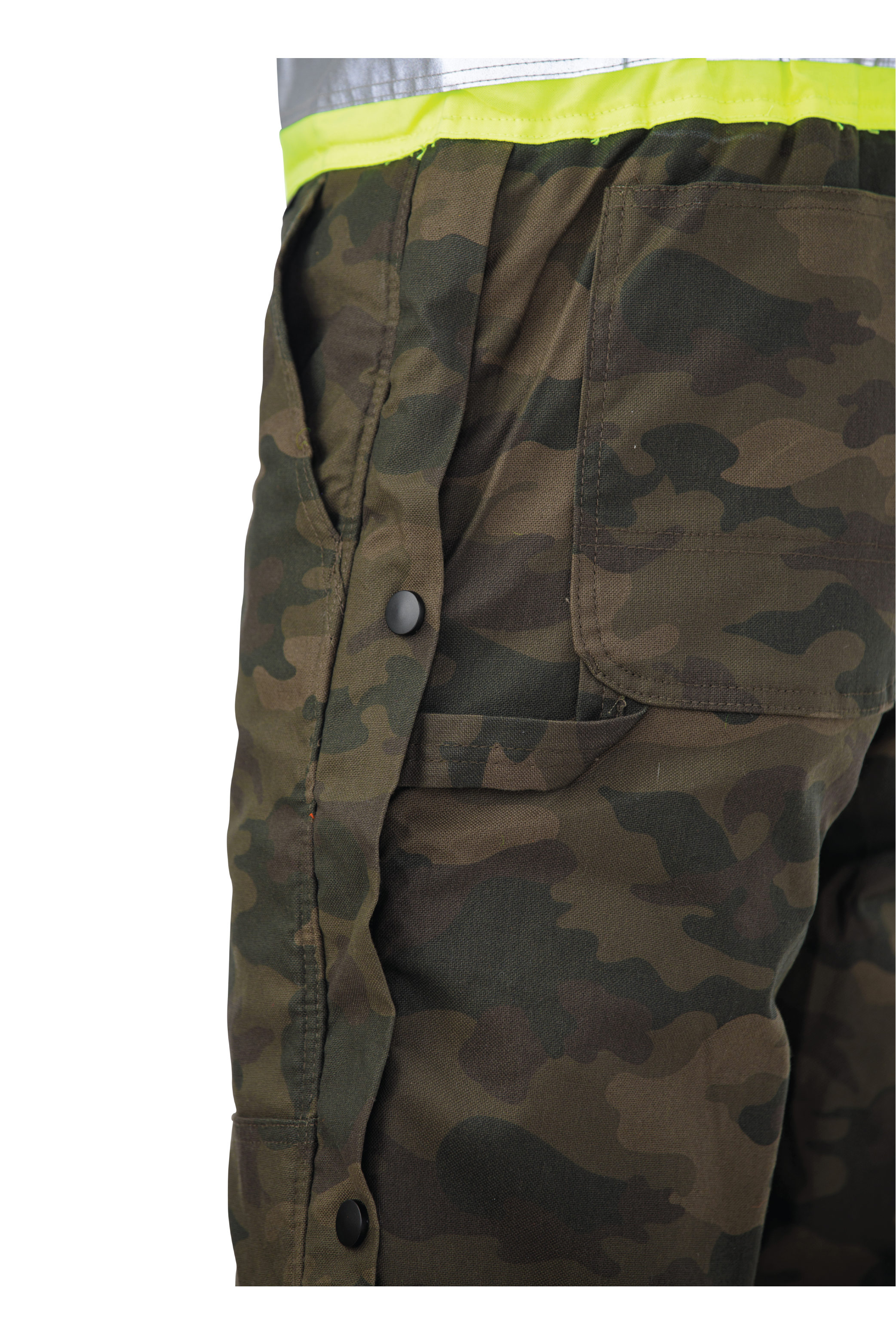 Camo Flex Duck Safety Bib Overall SB03 Side Snap Storm Flap Closure image