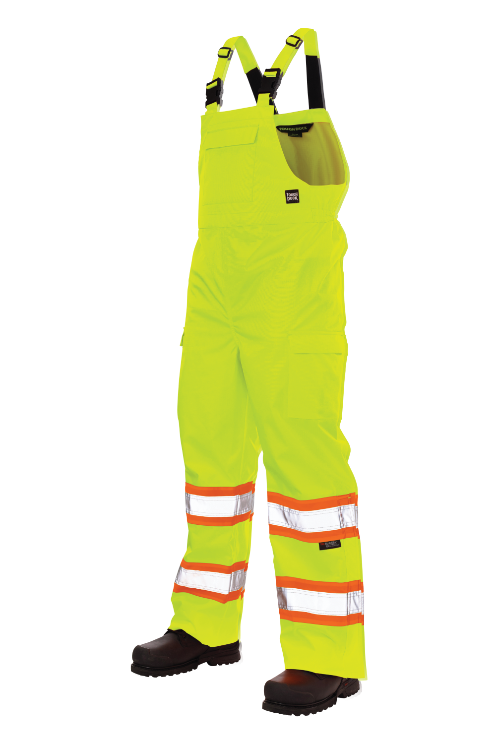 Fluorescent Green safety rain bib