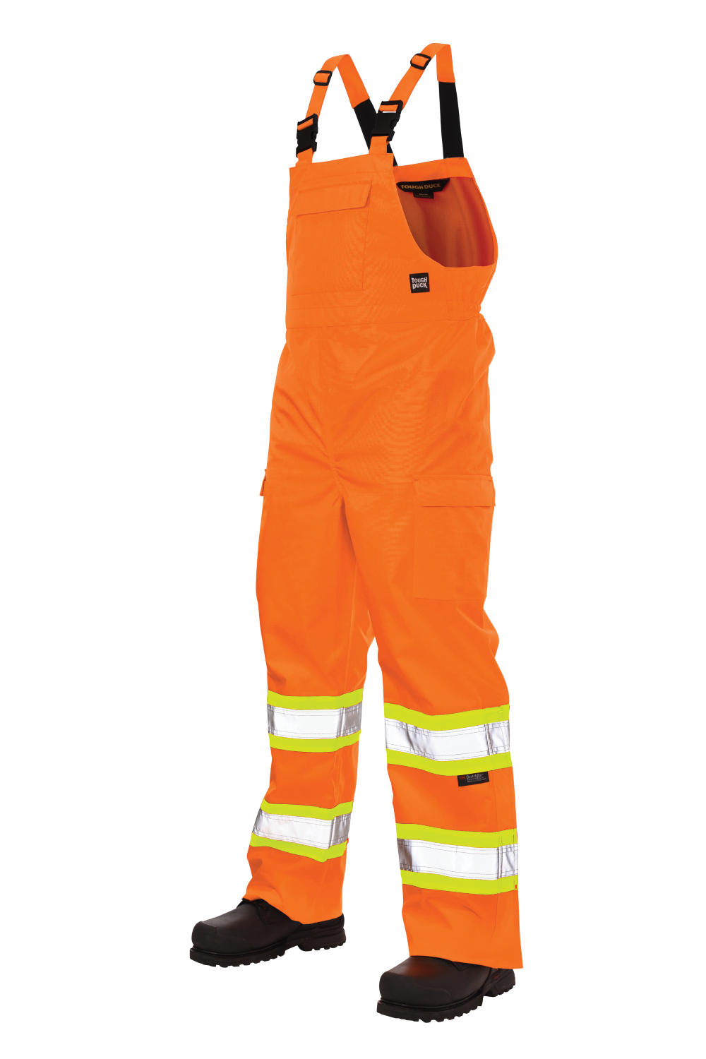 Fluorescent Orange safety rain bib