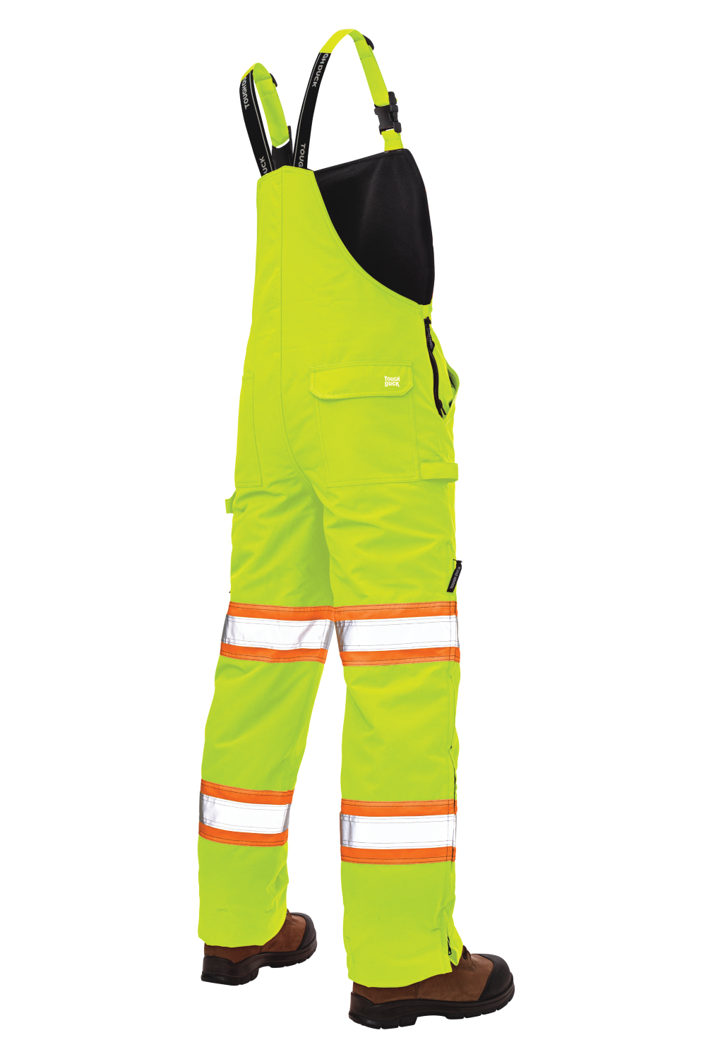 Back of Fluorescent Green Tough Flex safety bib