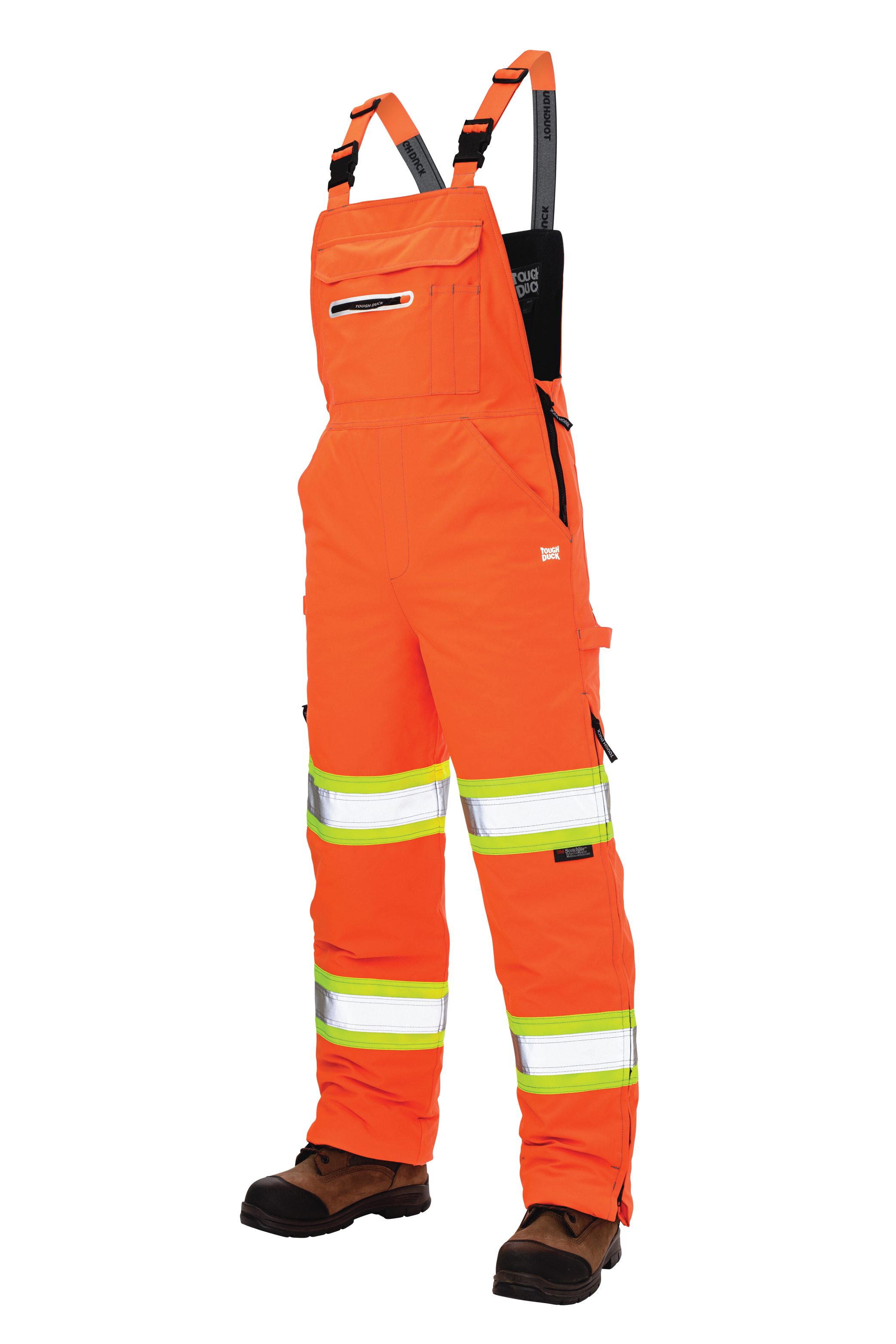 Fluorescent Orange Flex Safety Bib Overall SB06 Front image