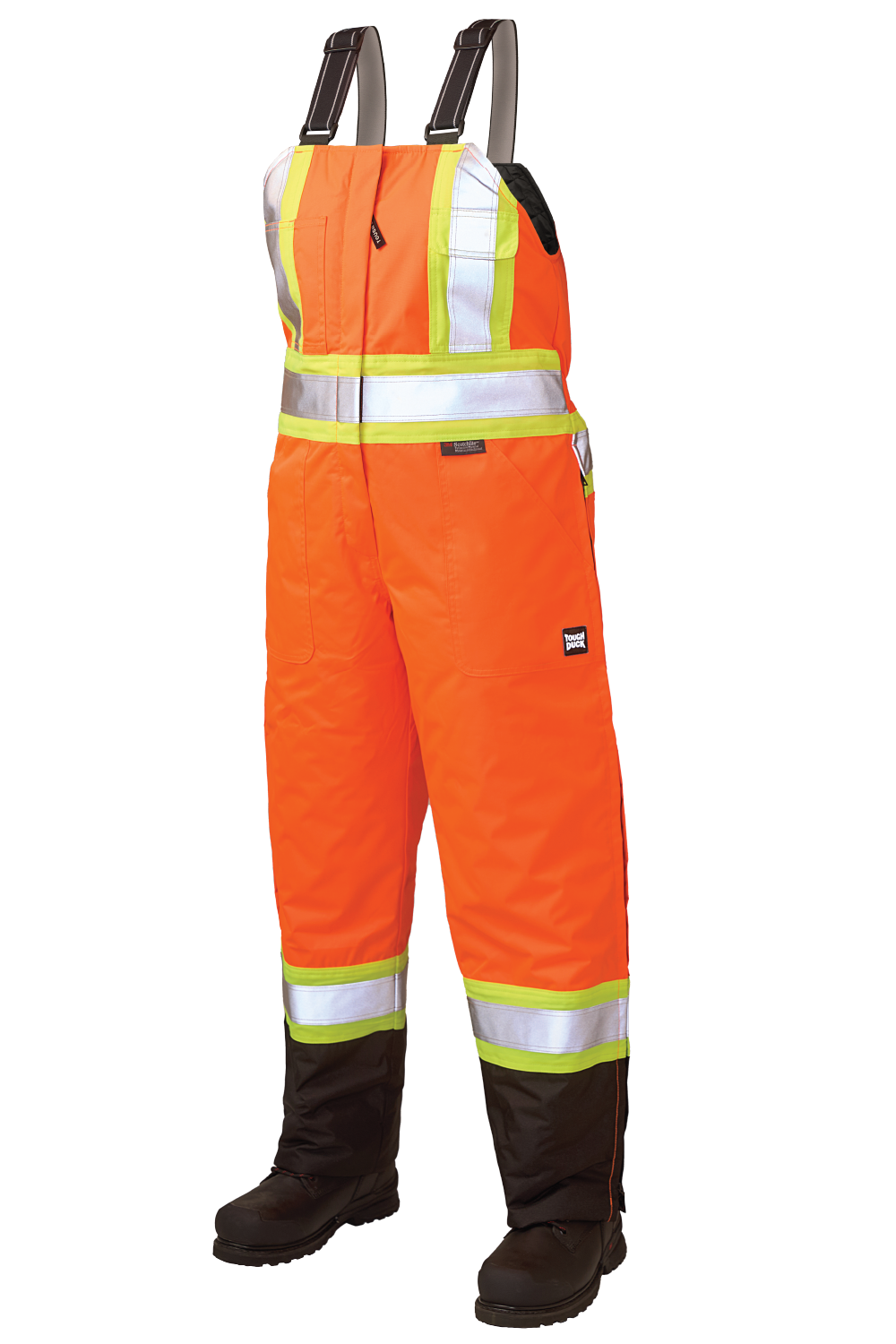 Fluorescent Orange Women's Poly Oxford Insulated Safety Bib SB08 Front image