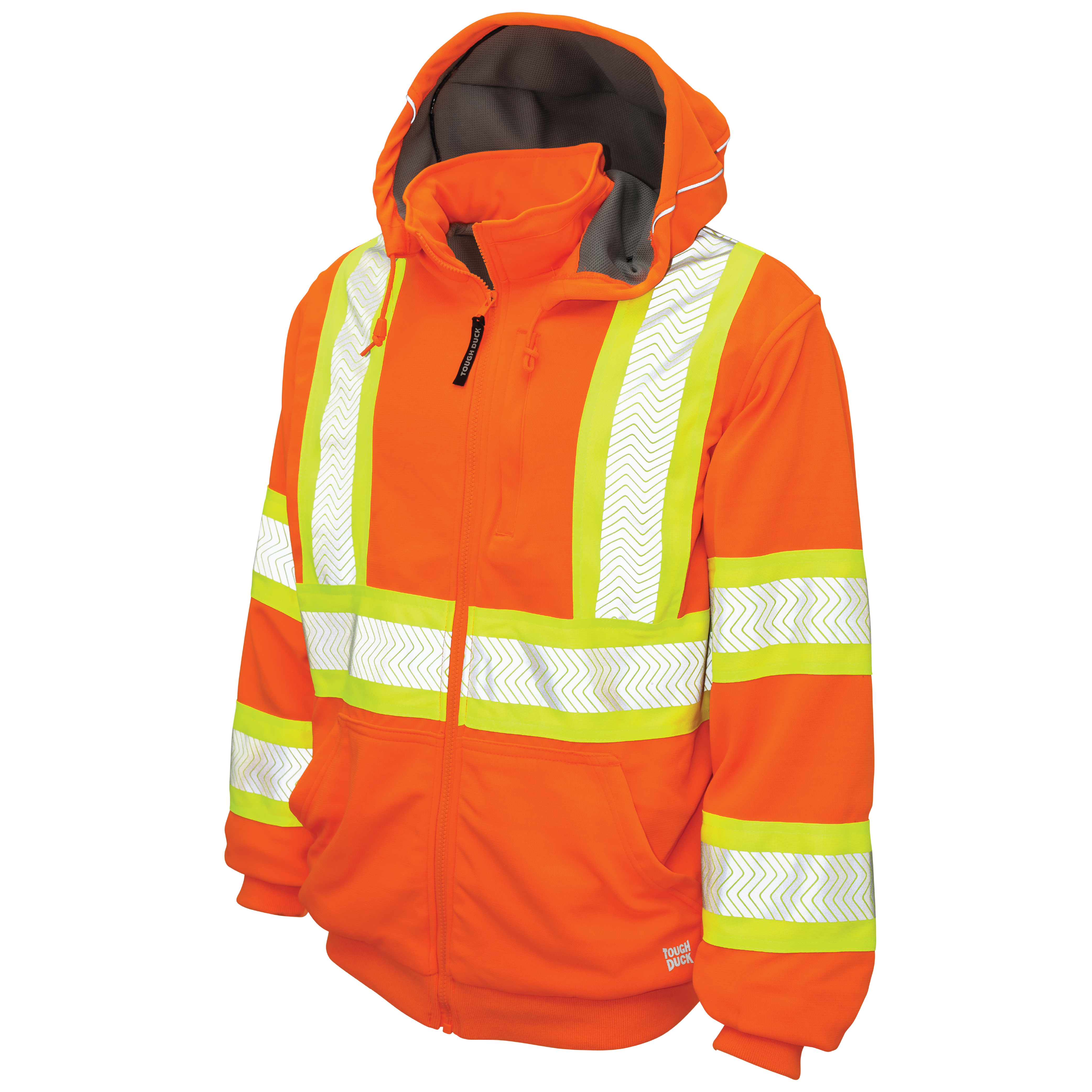 Fluorescent Orange Fleece Thermal-Lined Safety Hoodie SJ16 Front image
