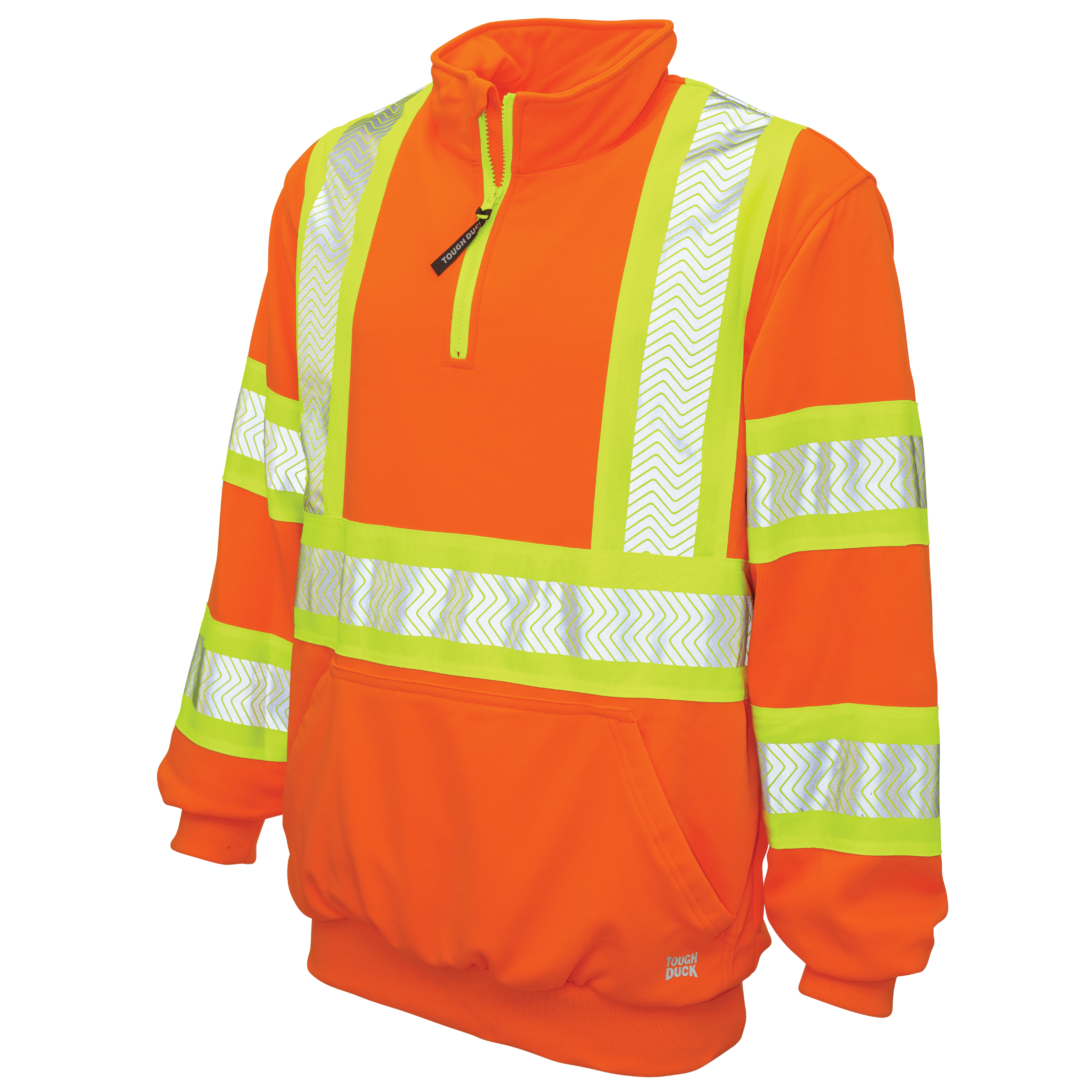 Fluorescent Orange Fleece ¼ Zip Safety Pullover SJ19 Front image