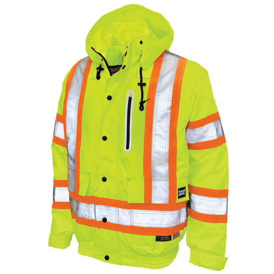 Fluorescent Green ripstop safety bomber jacket