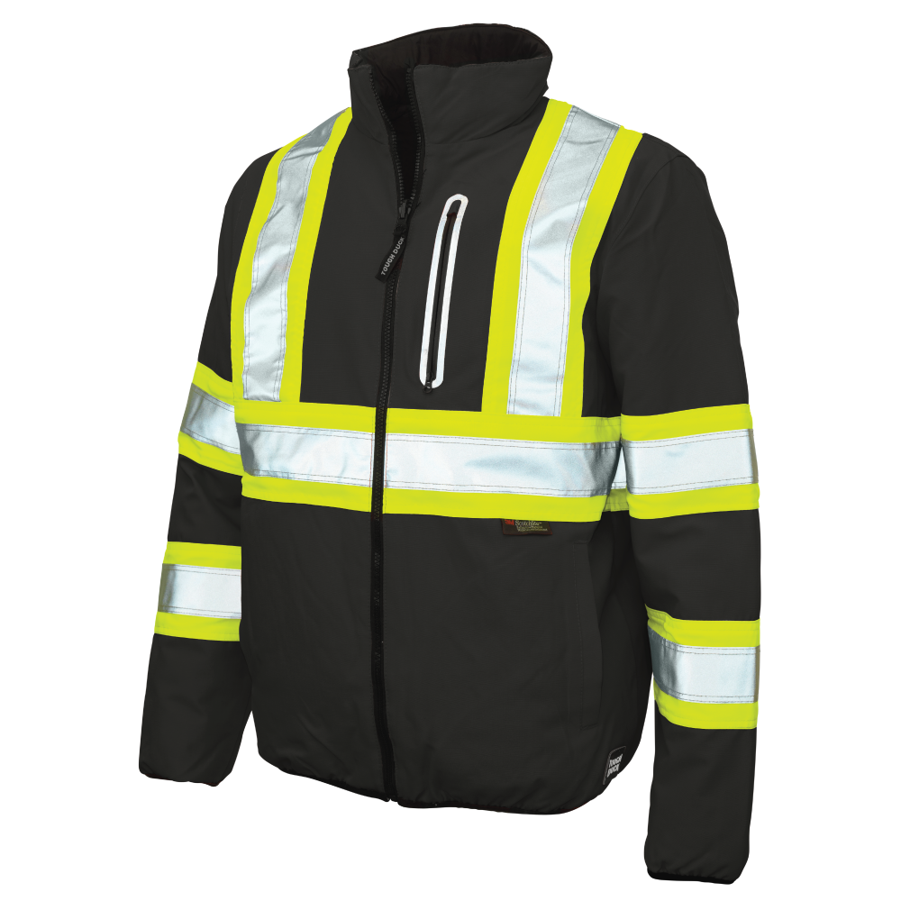 Black ripstop reversible safety jacket