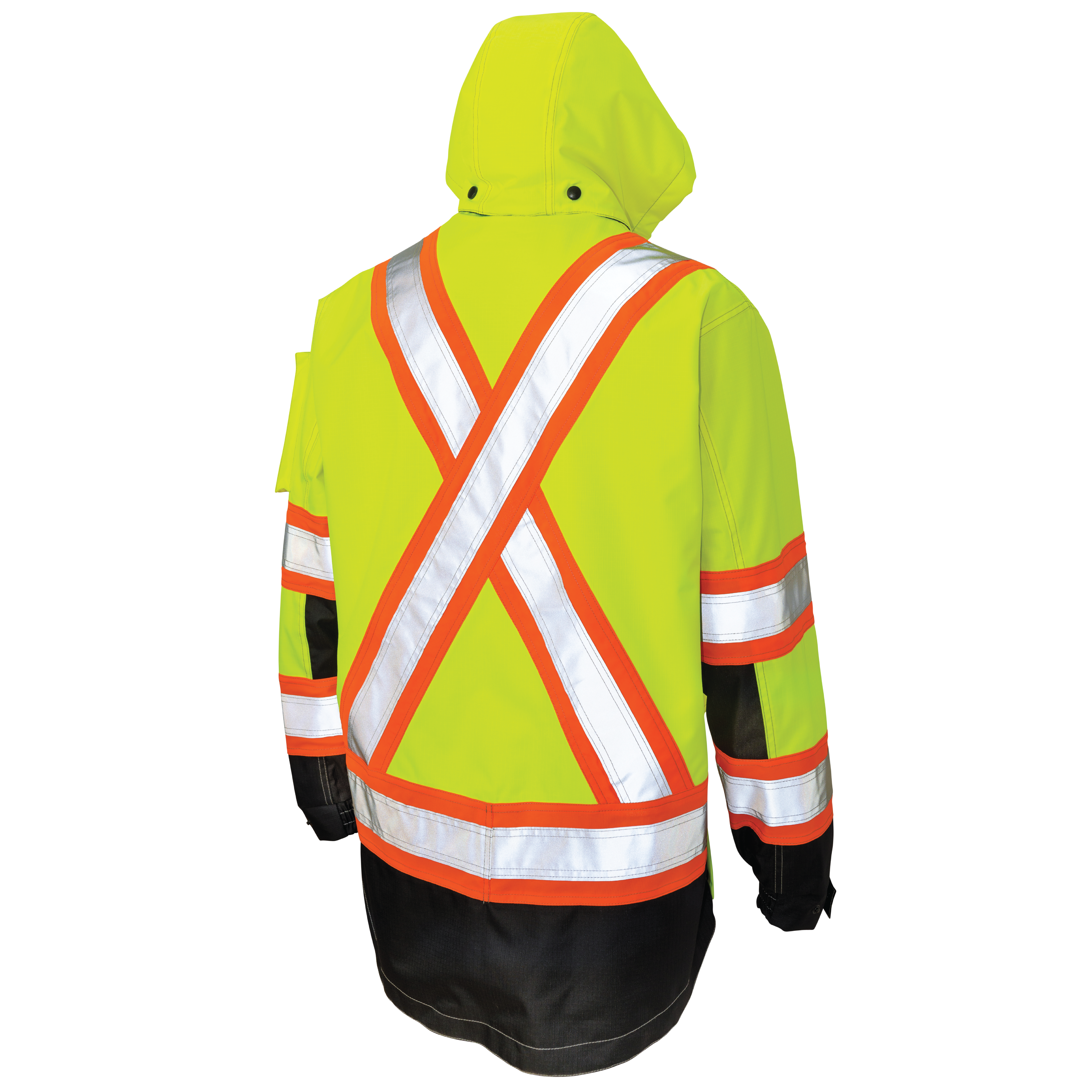 Fluorescent Green Ripstop Safety Hi-Vis Shell SJ28 Back image