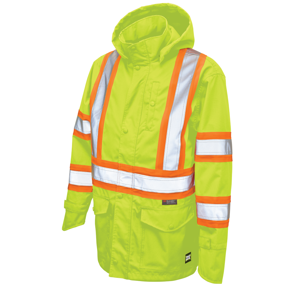 Fluorescent Green premium ripstop safety jacket